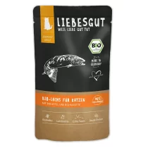 Bio-Lachs mit Apfel & Karotte – Nassfutter für Katzen von Liebesgut – 100g