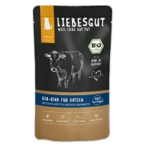 Bio-Rind mit Karotte und Amaranth – Nassfutter für Katzen von Liebesgut – 100g