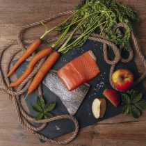 Bio-Lachs mit Apfel & Karotte – Nassfutter für Katzen von Liebesgut – 100g