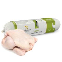 Bio-Huhn mit Reis – Menü für Hunde von Ritzenberger – Duo-Rolls 2 x 400g