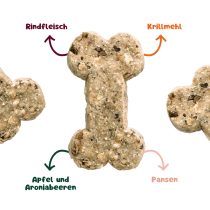 Glutenfreie Hundekekse Bone Appétit mit Rind, Krillmehl und Apfel von Rina – 180g