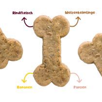 Glutenfreie Hundekekse Bone Appétit mit Rind, Pansen und Kokosmehl von Rina – 180g