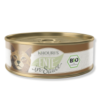 BIO Menü Ente in Sauce – Nassfutter für Katzen von Khouris – 200g